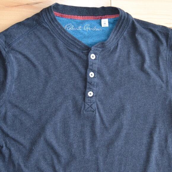 Robert Graham Henley Shirt Size M - Picture 2 of 4